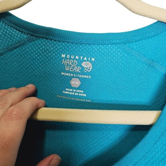 Mountain Hardwear Women's Long Sleeve Henley Shirt Size M Teal Breathable - Picture 3 of 9